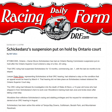 Daily Racing Form [U.S.A.] 2011-03-06- Simm convinces Div.Ct. to stay Schickedanz suspension